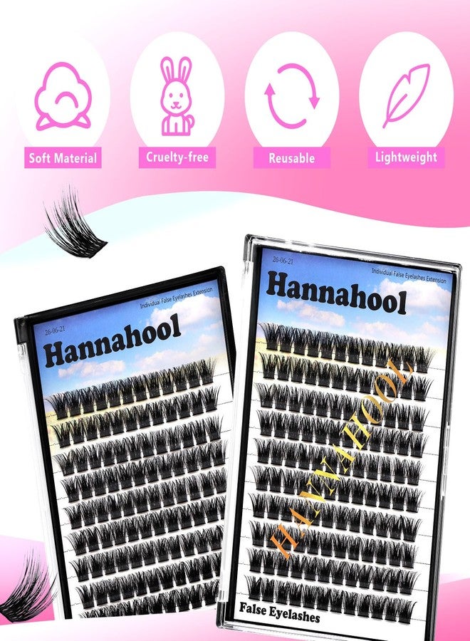 Hannahool Large Tray,10-20mm to Choose DIY Eye Lashes Extensions 120 Cluster Wide Stem Eyelashes Soft and Lightweight Individual False Eyelashes Dramatic Look (18mm) - Image 5